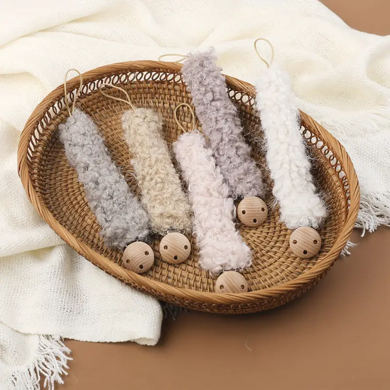 Cozy Teddy Speenkoord – Veilig, Pluche Baby Speenhouder met Houten Clip voor Peuters