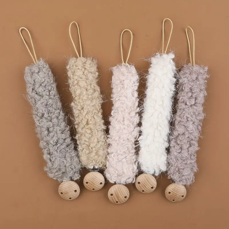 Cozy Teddy Speenkoord – Veilig, Pluche Baby Speenhouder met Houten Clip voor Peuters