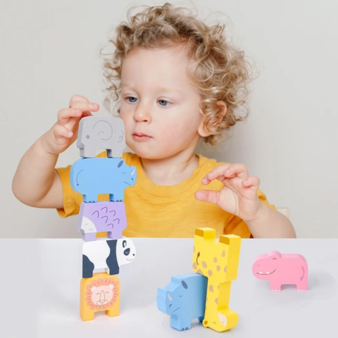 Stapelavontuur Houten Blokken – Educatief Speelgoed voor Creativiteit & Motoriek Kinderen